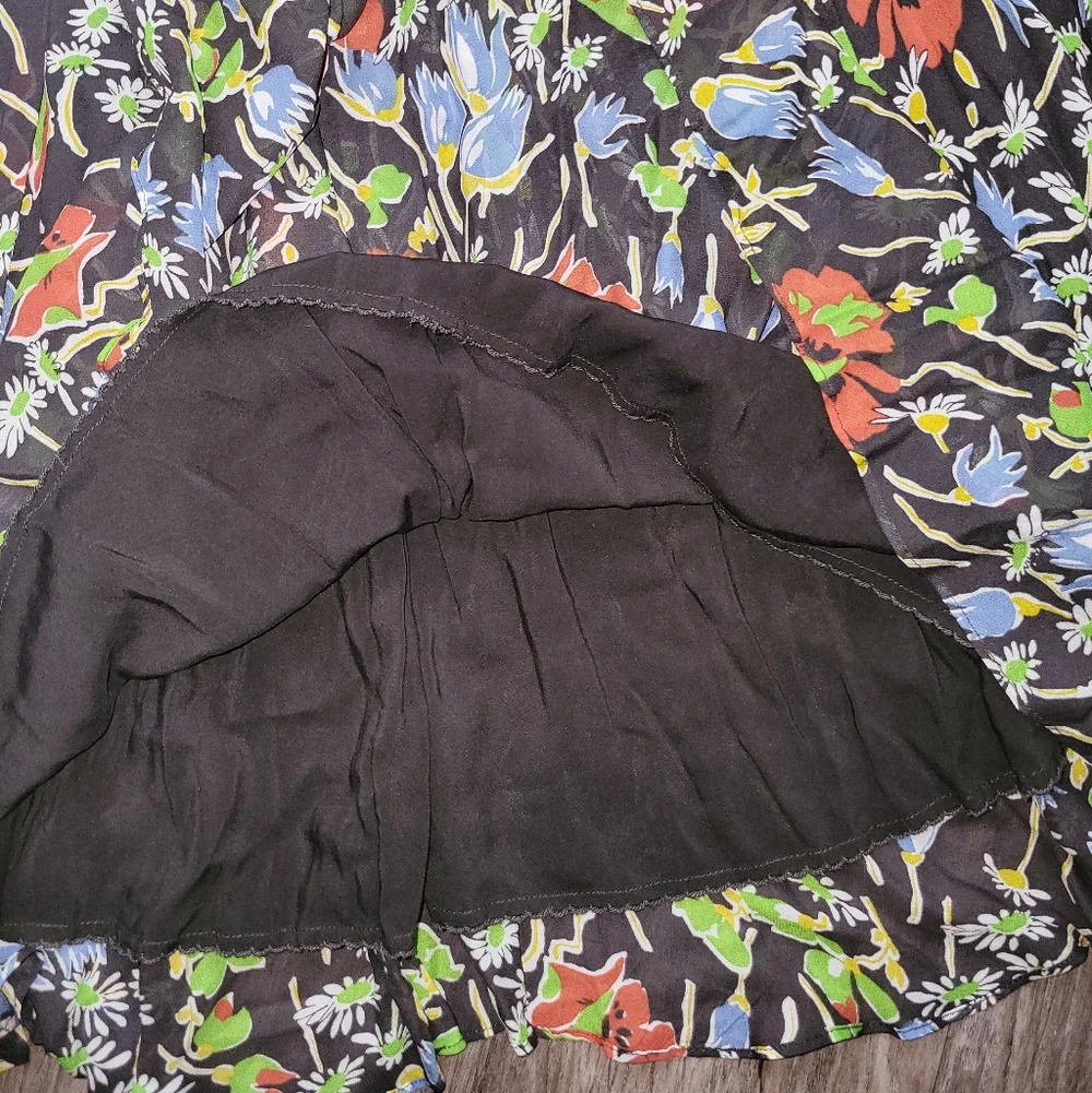 NWT Anthropologie Denise A Line Maxi Skirt Floral Garden Boho Black Multi 8